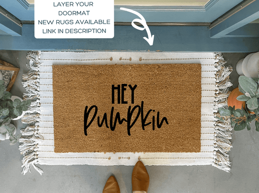 Fall Doormat, Hey Pumpkin
