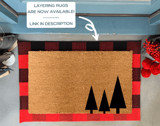 Geometric Trees Winter Doormat