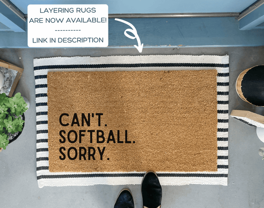 Funny Softball Doormat