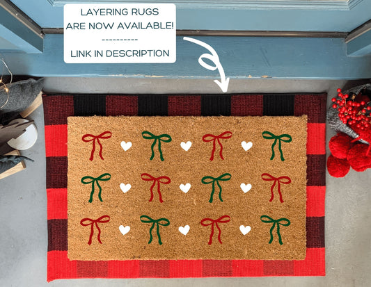 Christmas Ribbon Pattern Doormat