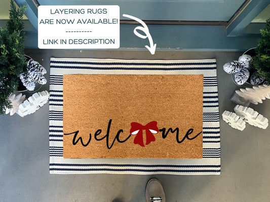 Holiday Bow Doormat