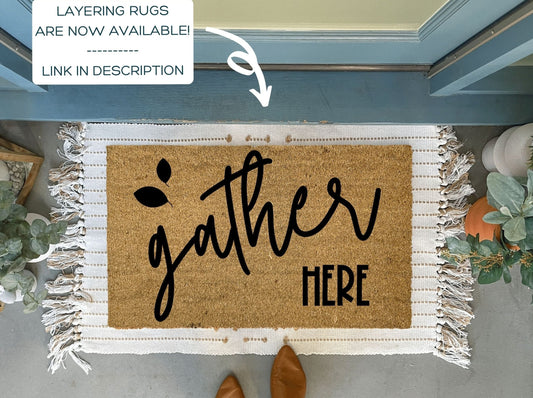 Gather Here Fall Welcome Mat