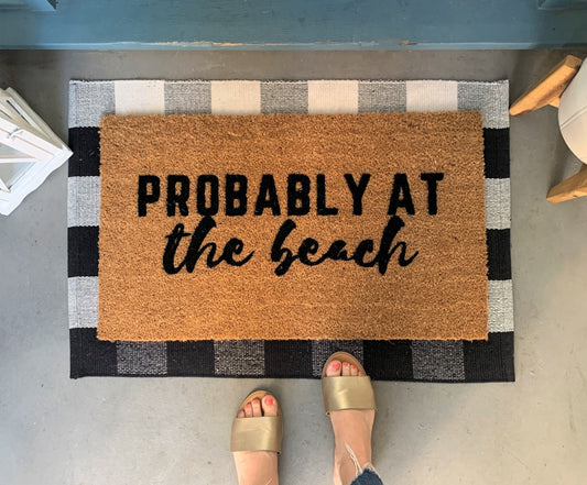 Probably at the Beach Summer Doormat