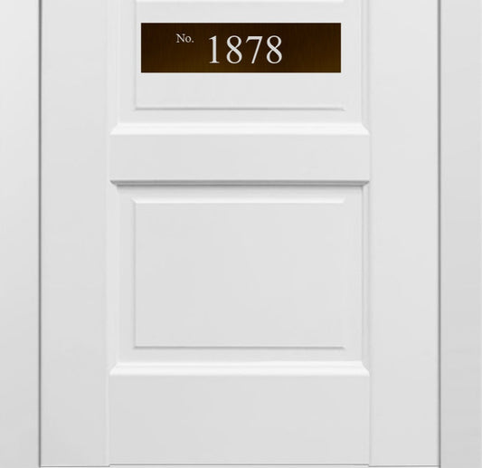 Minimalist Address Door Accent Plate - Custom Engraved Home Number Sign - Multiple Finishes & Sizes