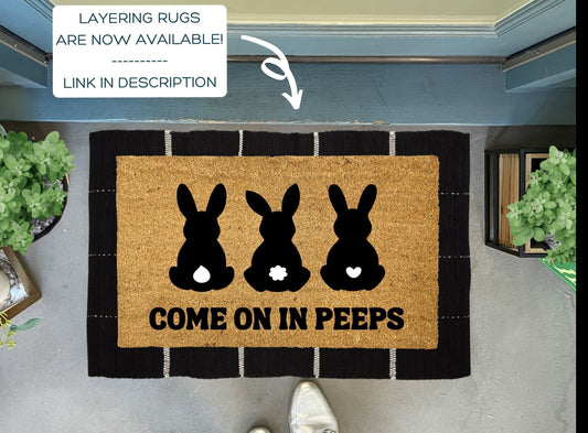 Come On In Peeps Easter Bunny Doormat