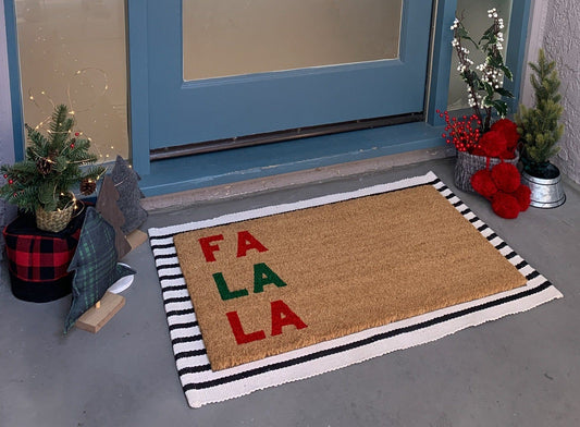 FA LA LA Christmas Doormat