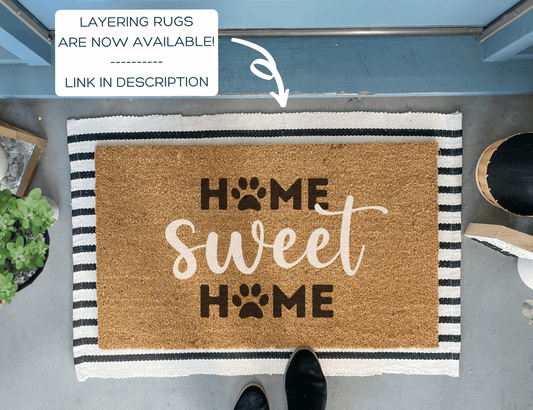 Home Sweet Home Doormat with dog paws