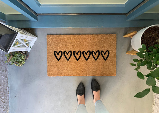 Modern Hearts Door Mat
