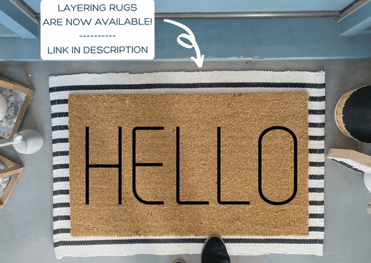 Modern HELLO Coir Doormat
