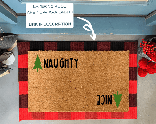 Naughty Nice Christmas Doormat