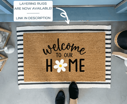 Welcome To Our Home Daisy Flower Doormat