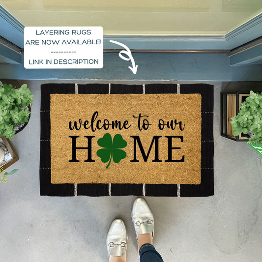 Welcome To Our Home Shamrock Doormat