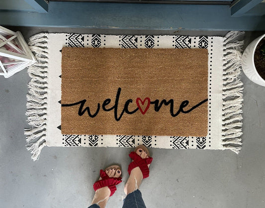 Welcome Valentine's Doormat