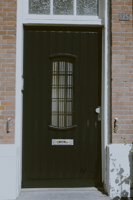 closed black door