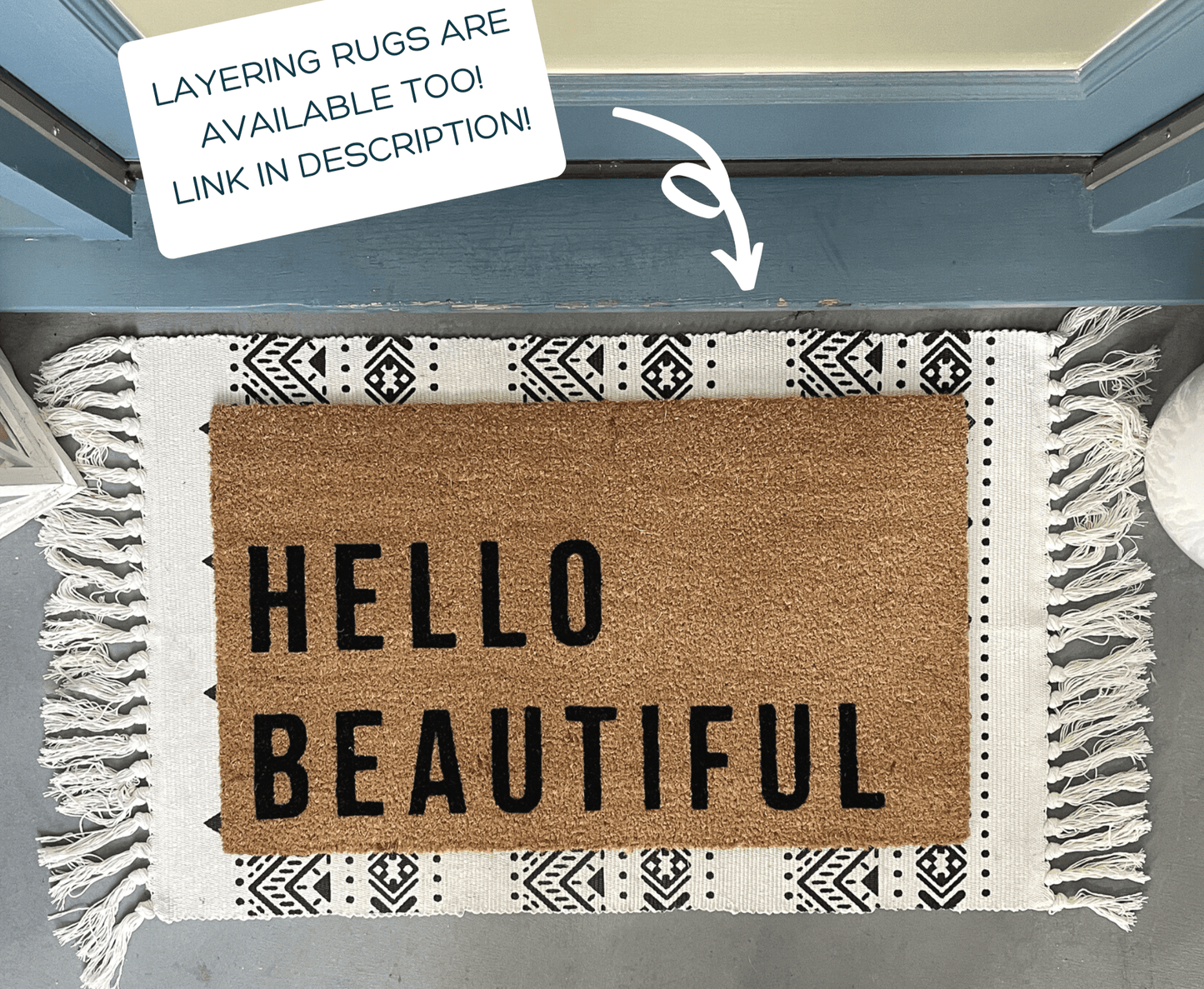 Hello Beautiful Funny Doormat