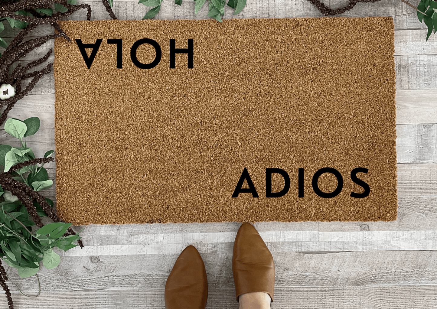 HOLA ADIOS Spanish Doormat