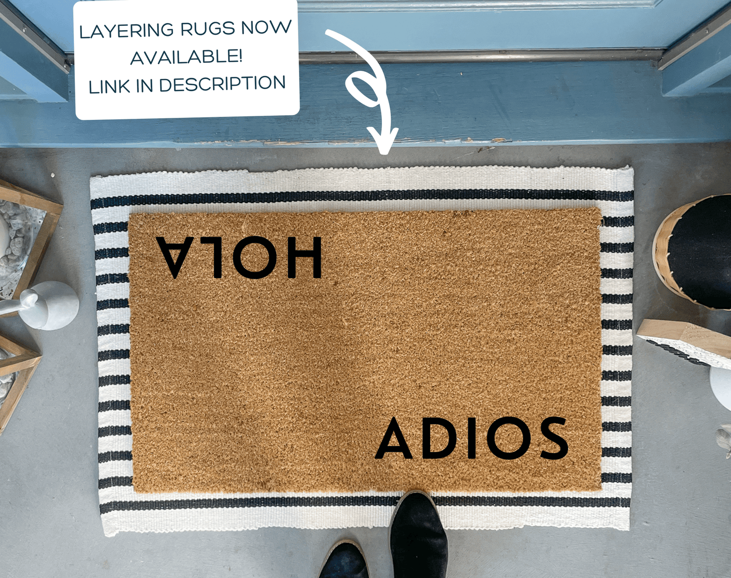HOLA ADIOS Spanish Doormat