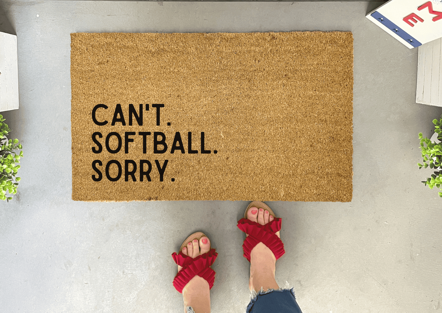 Funny Softball Doormat