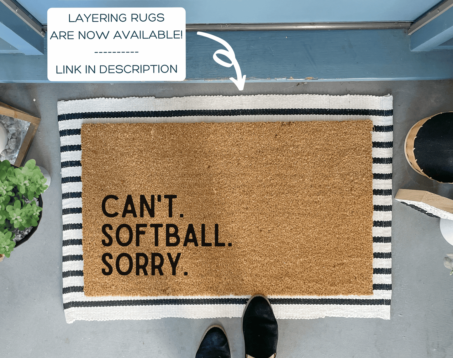 Funny Softball Doormat