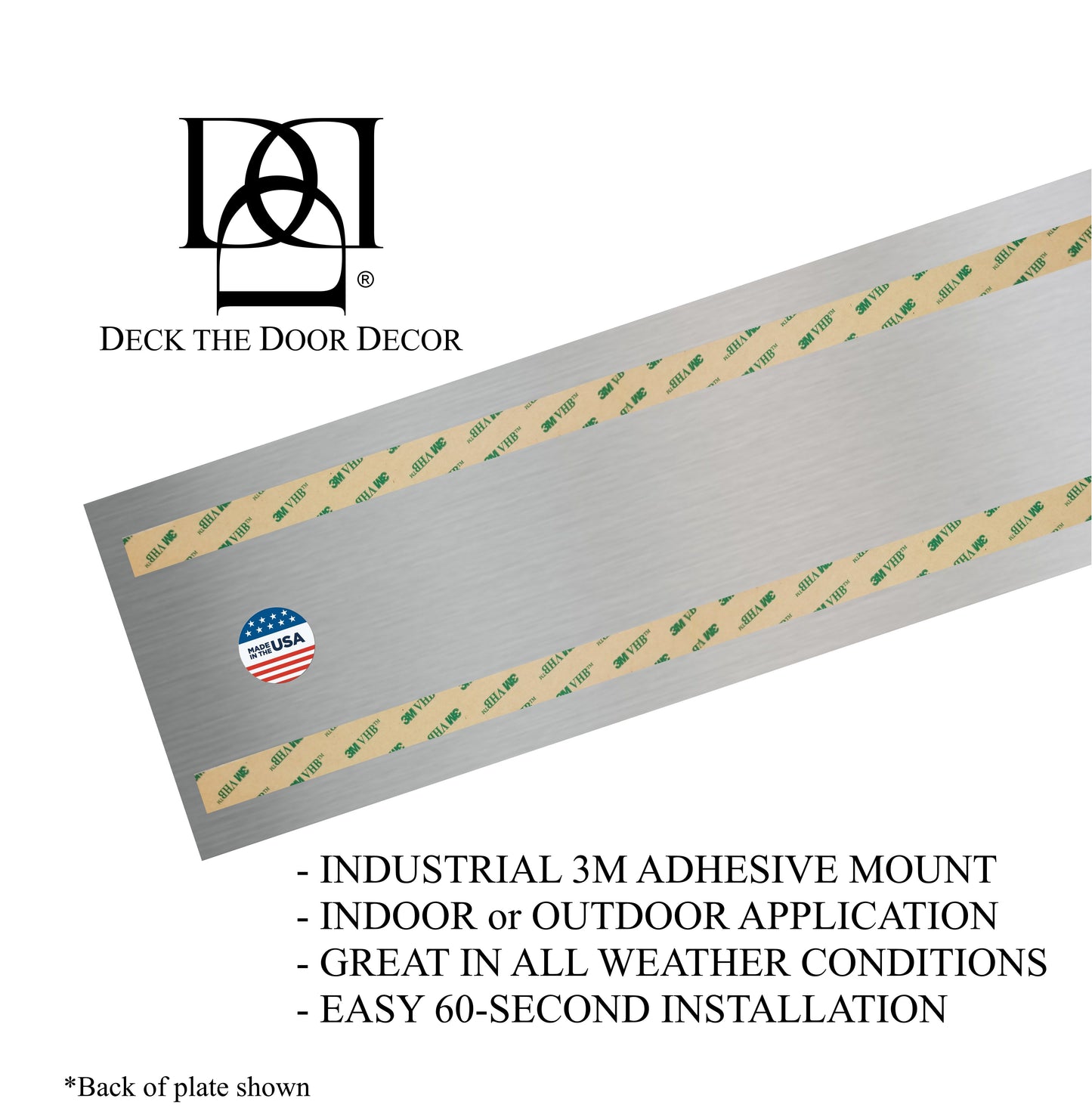 Minimalist Address Door Accent Plate - Custom Engraved Home Number Sign - Multiple Finishes & Sizes