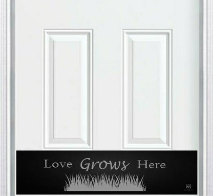 Love Grows Here Engraved Door Kick Plate - Romantic Entrance Protection