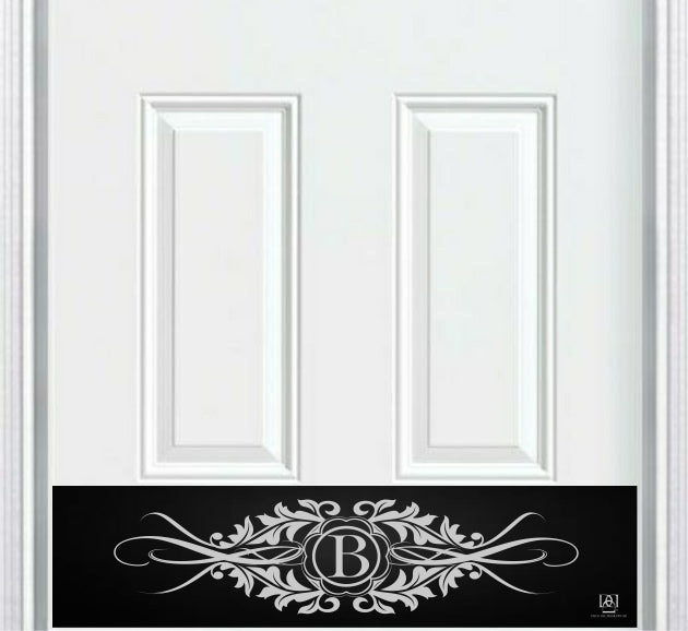 Acanthus Monogram Engraved Door Kick Plate — Personalized Elegant Protection
