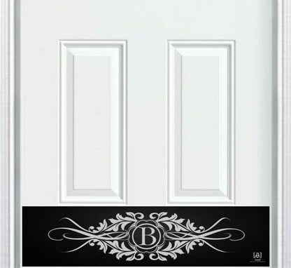 Acanthus Monogram Engraved Door Kick Plate — Personalized Elegant Protection