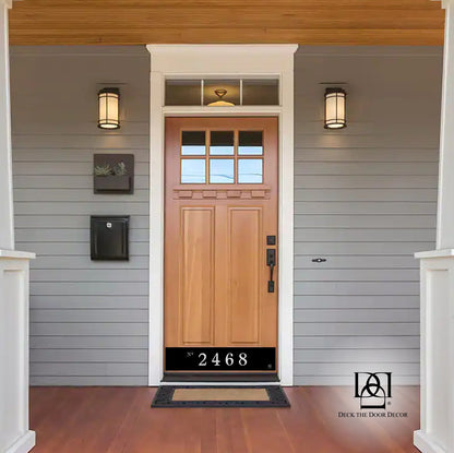 Colonial Home Address Door Kick Plate - Custom Engraved House Numbers