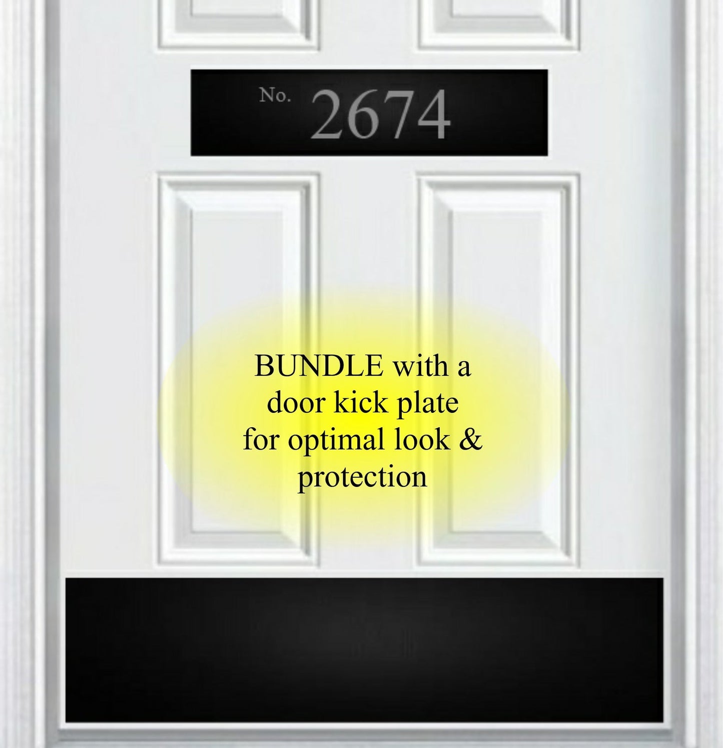 Minimalist Address Door Accent Plate - Custom Engraved Home Number Sign - Multiple Finishes & Sizes