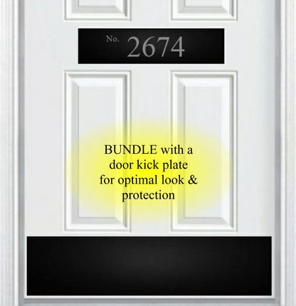 Minimalist Address Door Accent Plate - Custom Engraved Home Number Sign - Multiple Finishes & Sizes