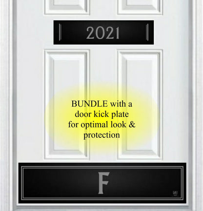 Utilitarian Engraved Address Door Accent Plate - Custom Home Number Sign - Anodized Aluminum