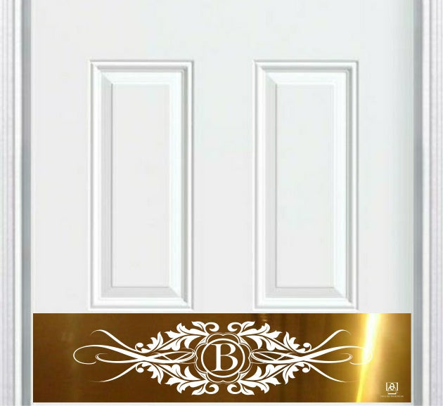 Acanthus Monogram Engraved Door Kick Plate — Personalized Elegant Protection