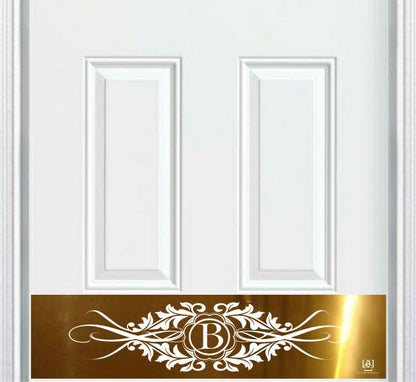 Acanthus Monogram Engraved Door Kick Plate — Personalized Elegant Protection