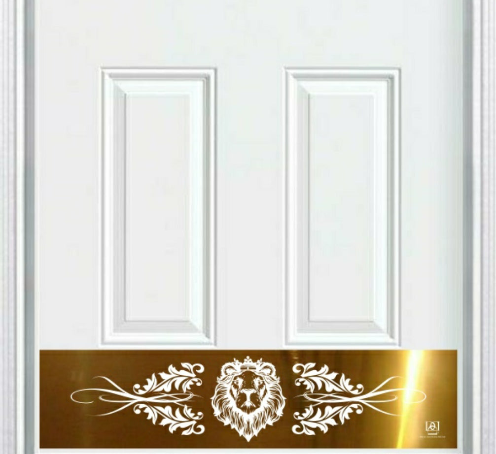 Lion's Den Engraved Door Kick Plate - Majestic Entrance Protection