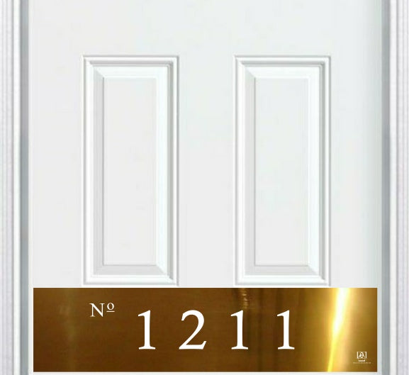 Colonial Home Address Door Kick Plate - Custom Engraved House Numbers
