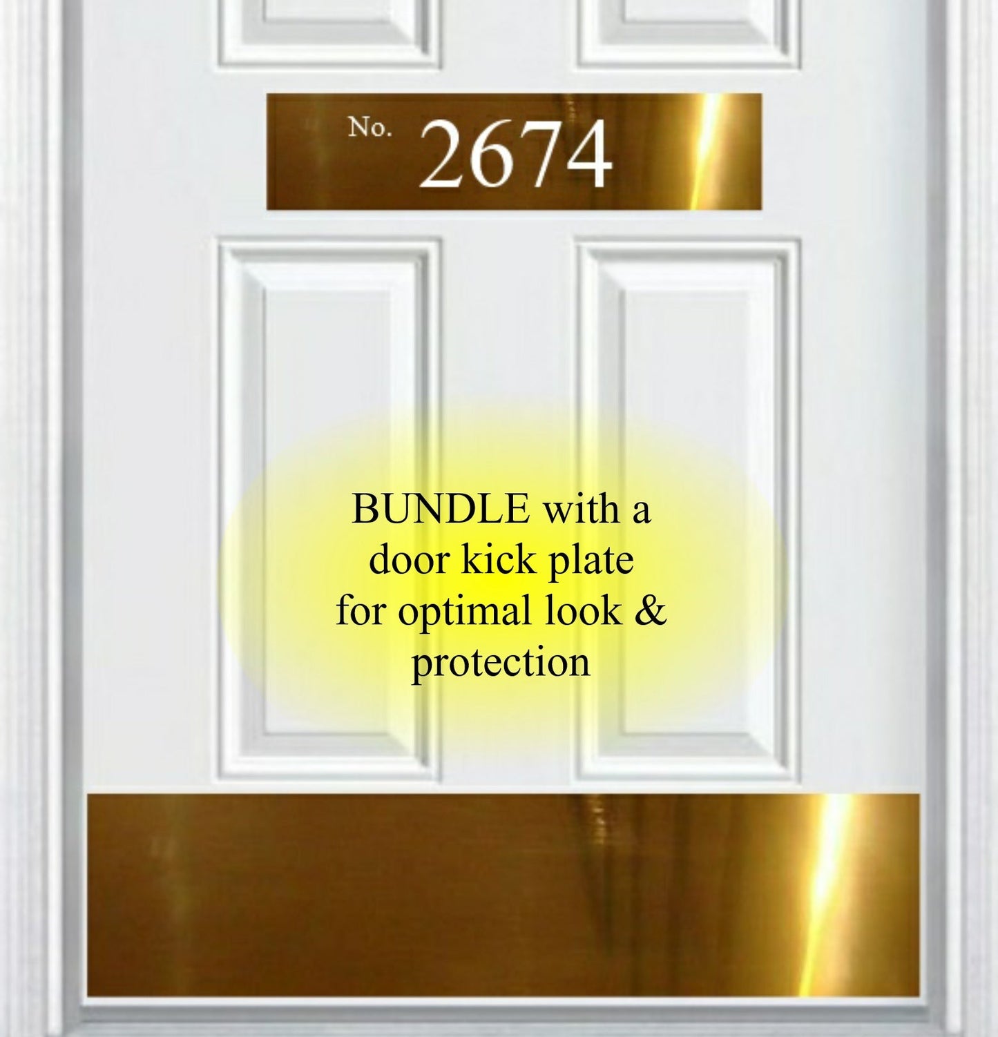 Minimalist Address Door Accent Plate - Custom Engraved Home Number Sign - Multiple Finishes & Sizes