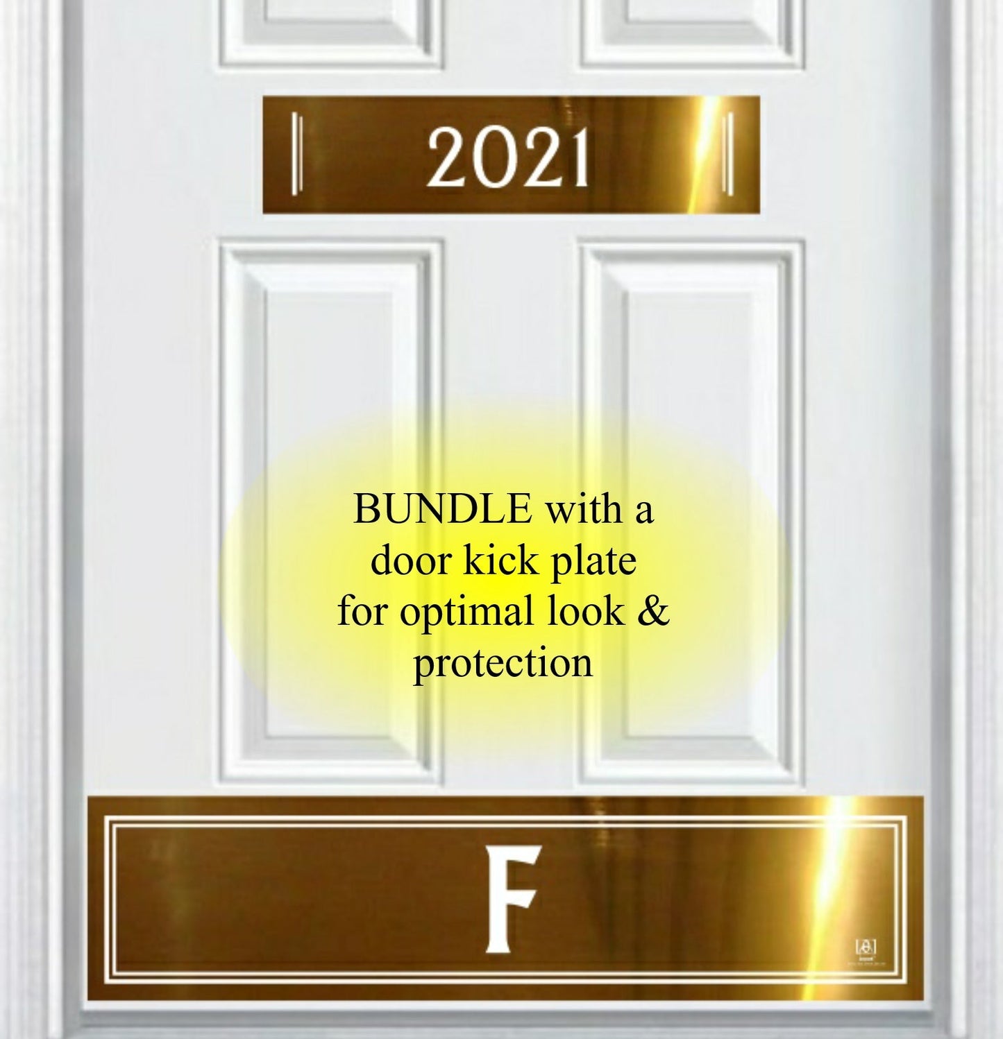 Utilitarian Engraved Address Door Accent Plate - Custom Home Number Sign - Anodized Aluminum