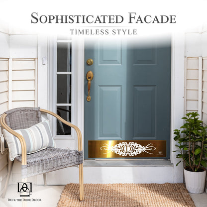 Acanthus Monogram Engraved Door Kick Plate — Personalized Elegant Protection