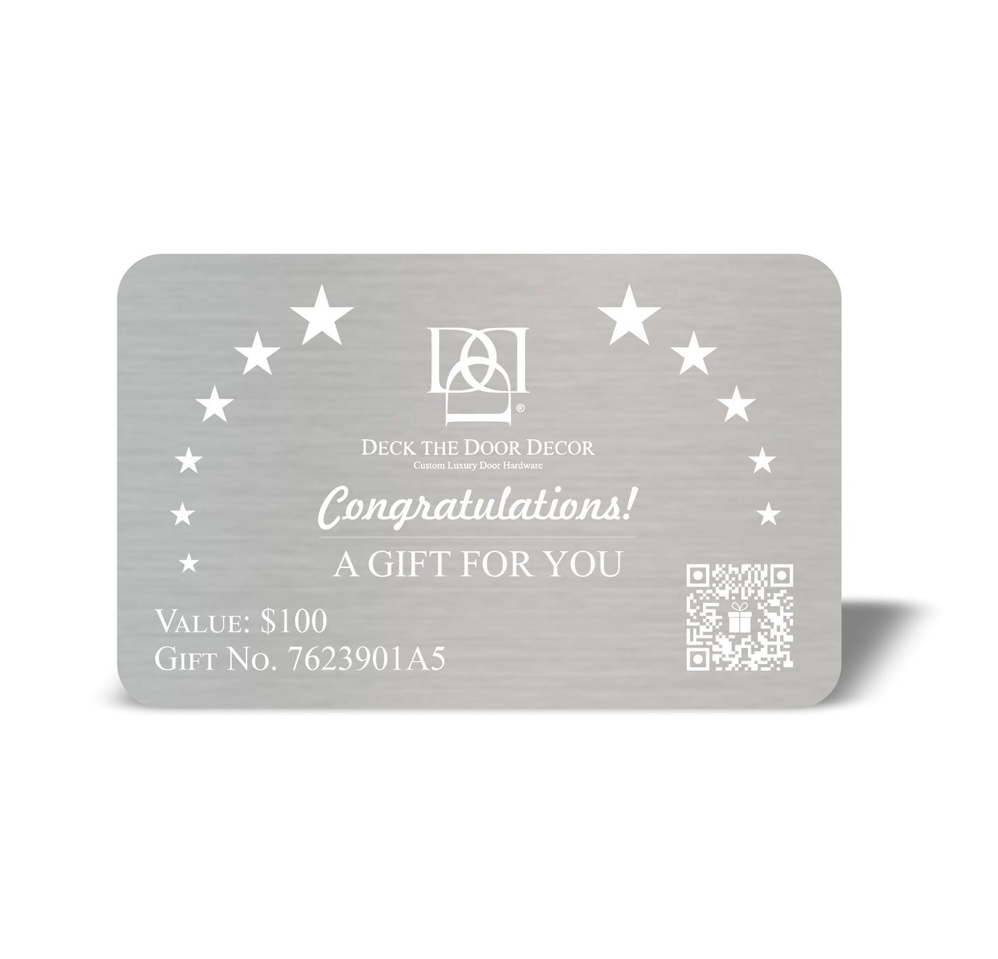 Luxury Engraved Gift Plaque – Anodized Aluminum, Multiple Designs & Values