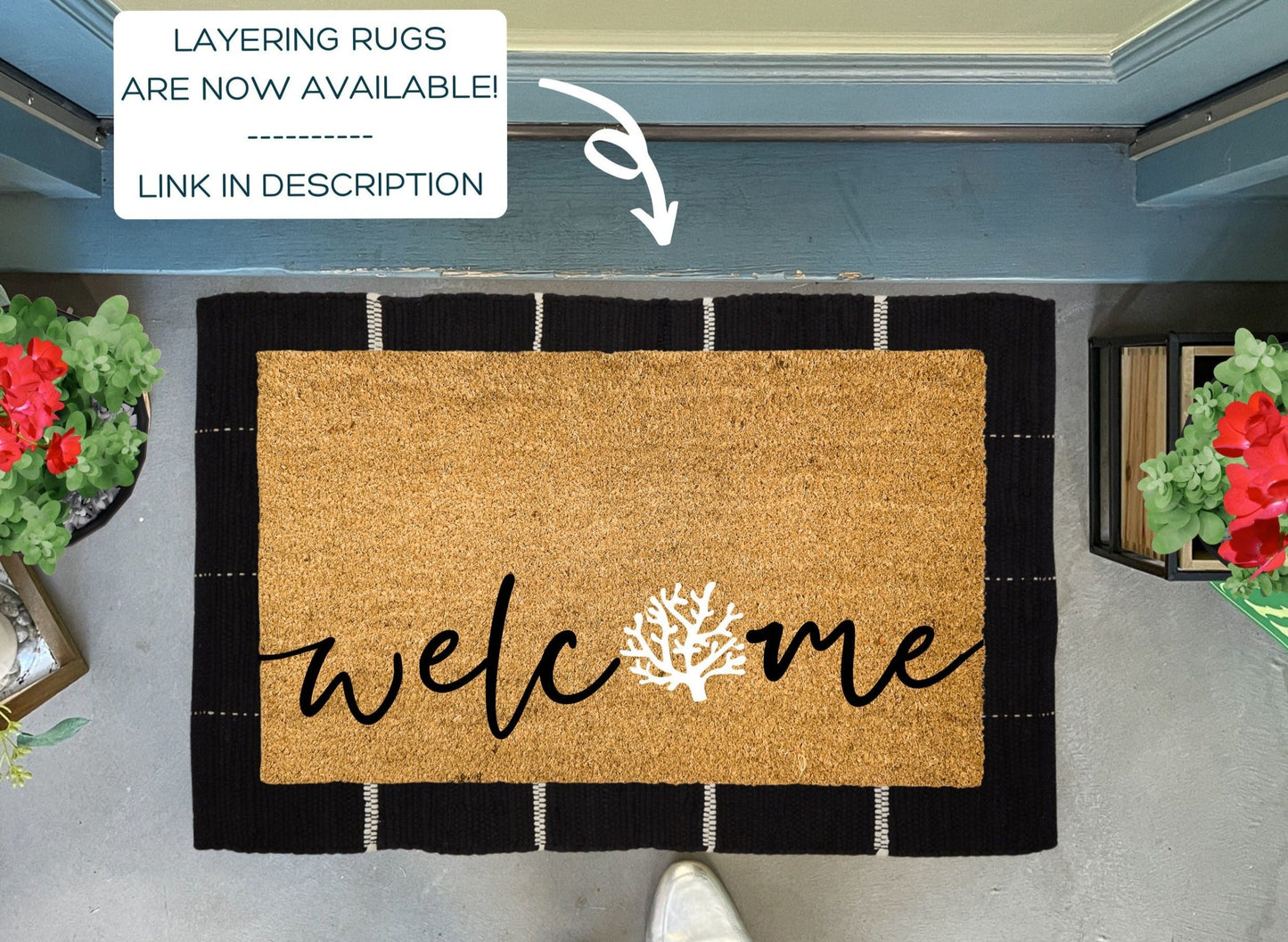 Coral Welcome Mat, Outdoor