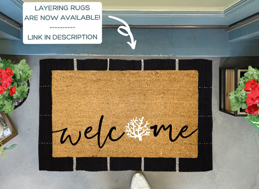 Coral Welcome Mat, Outdoor