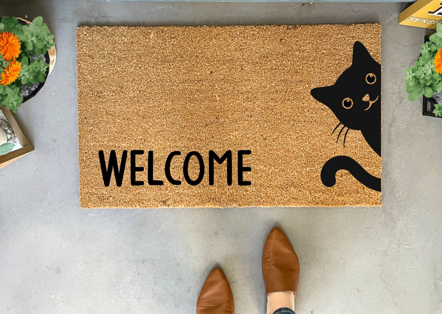 Funny Cat Coir Doormat