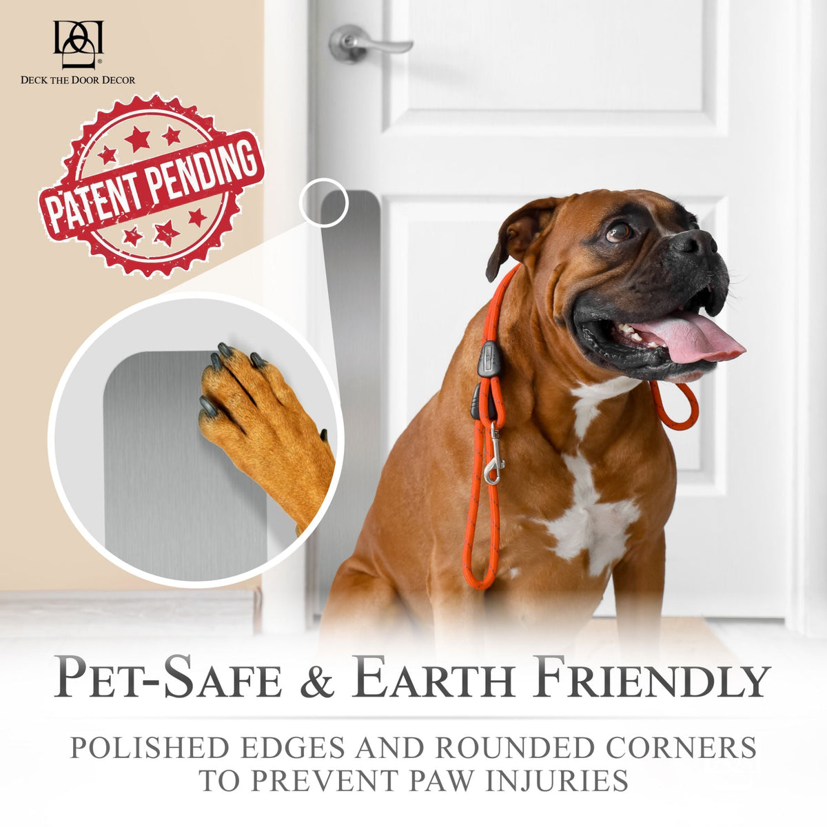 Custom Engraved Dog Scratch Protection Door Plate – Personalized Protection