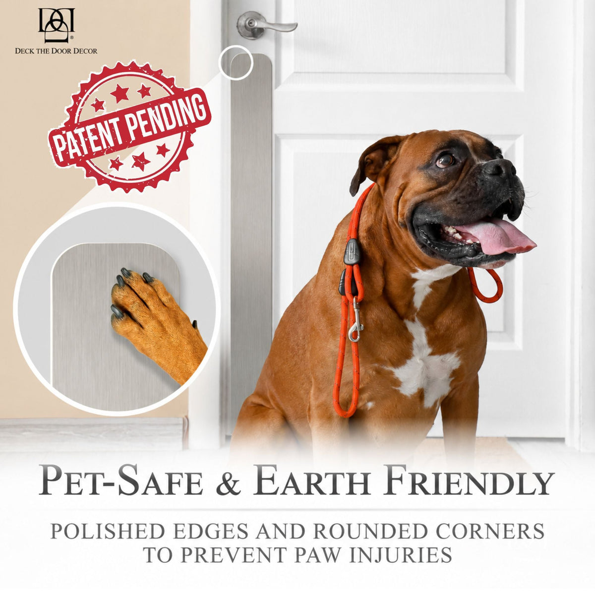 Welcome Paw Engraved Dog Scratch Protection Plate – Premium Door Guard