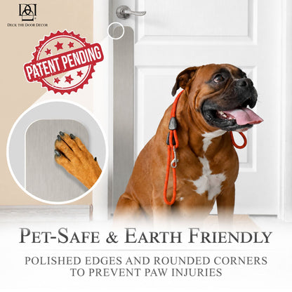 Welcome Paw Engraved Dog Scratch Protection Plate – Premium Door Guard