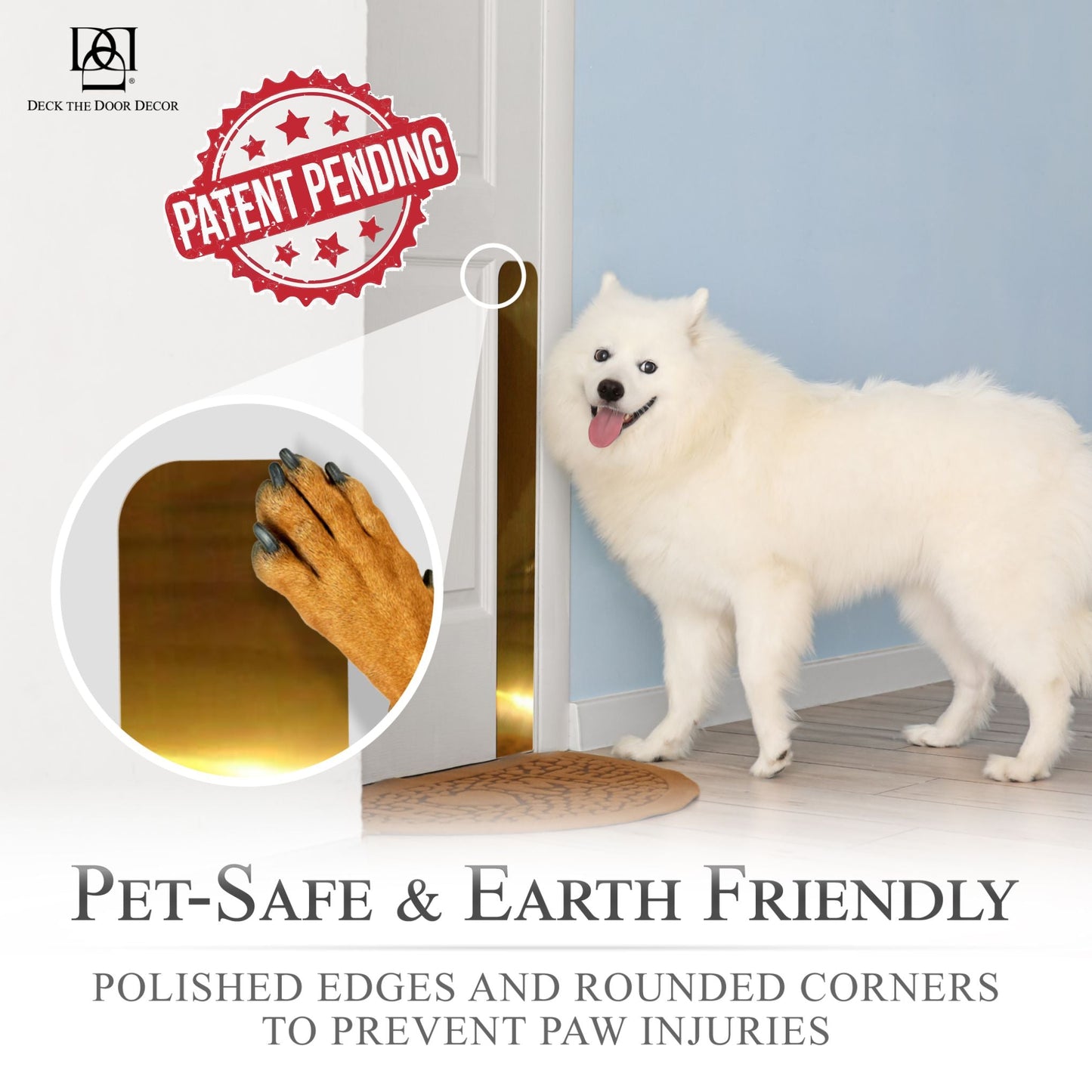 Paw Print Engraved Dog Scratch Protection Plate – Premium Door Guard