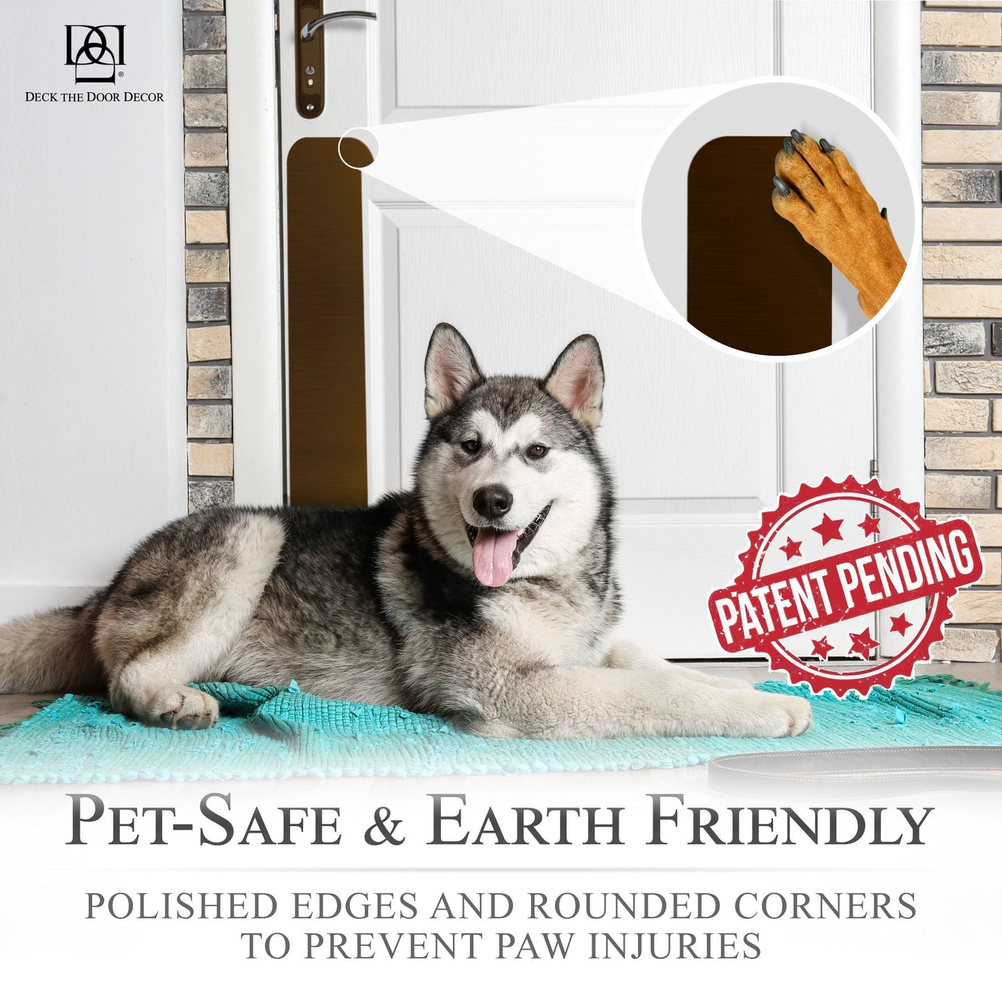 Paw Print Engraved Dog Scratch Protection Plate – Premium Door Guard