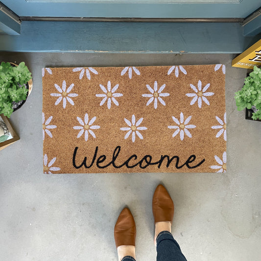 Daisies Pattern Doormat, 18x30 inches