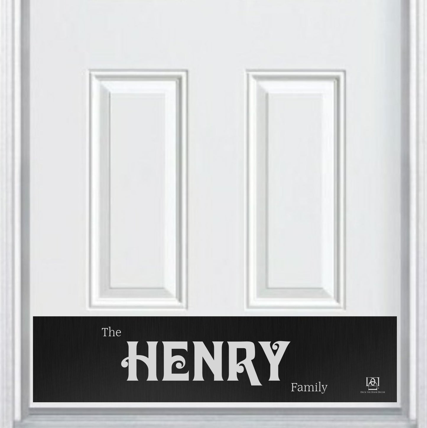 Davida Last Name Monogram Engraved Door Kick Plate — Personalized Elegant Protection