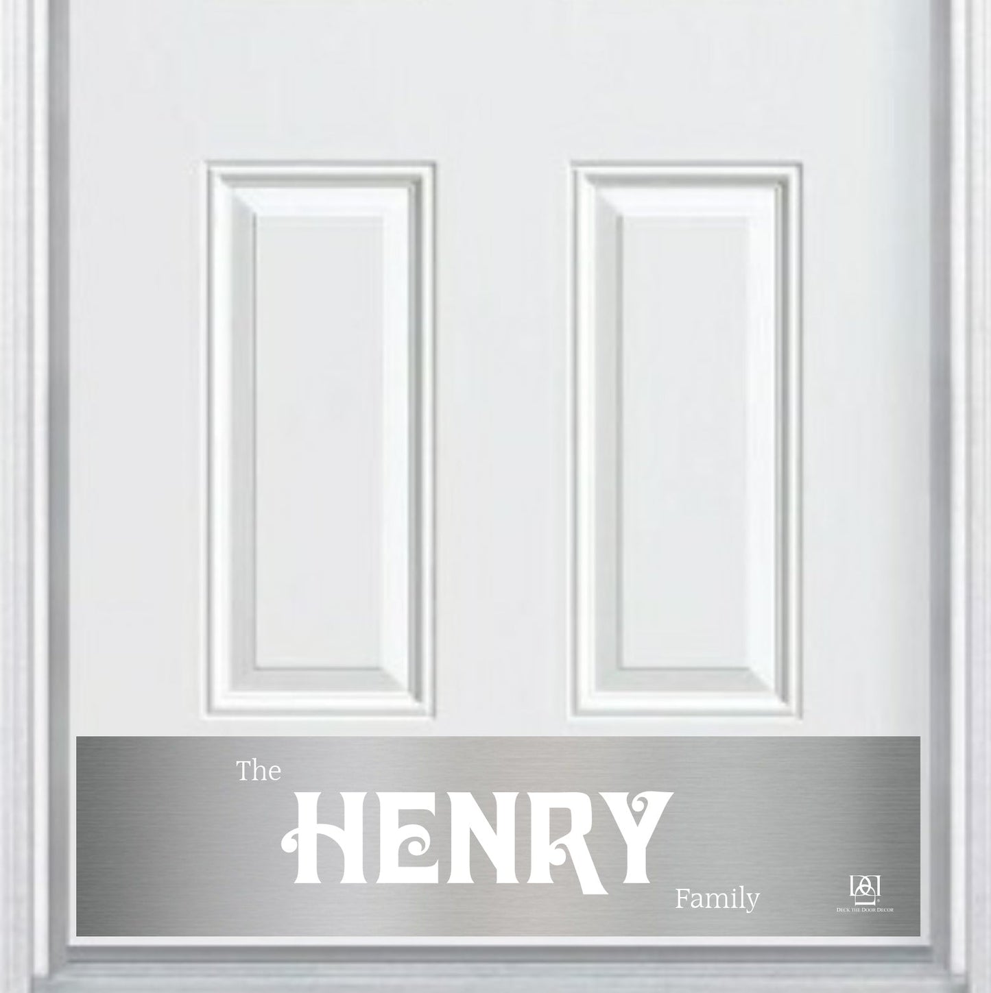 Davida Last Name Monogram Engraved Door Kick Plate — Personalized Elegant Protection